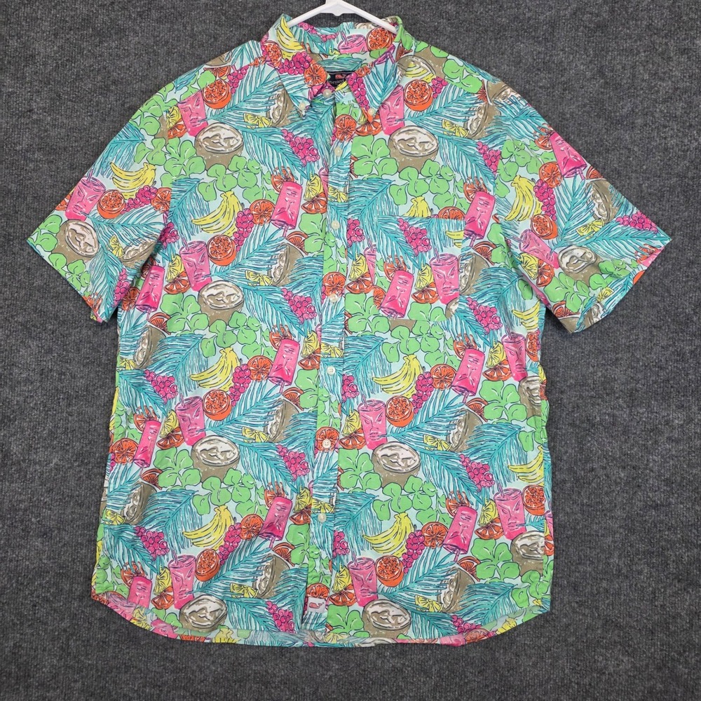 Vineyard Vines Murray Shirt Mens Large Classic Fit Multi Tiki Fruit Tropical
